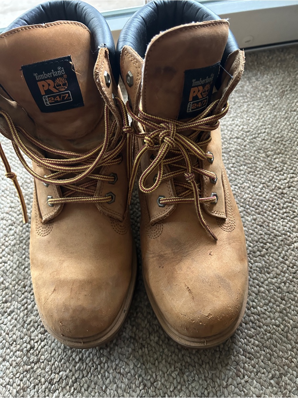 Timberland PRO Tan Work Boots with Black Collar
